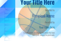 Fresh Basketball Certificate Template