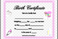 Fresh Birth Certificate Fake Template