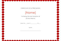 Fresh Certificate Of Appreciation Template Free Printable