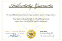 Fresh Certificate Of Authenticity Template