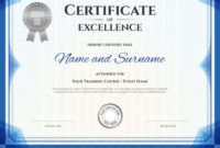 Fresh Certificate Of Excellence Template Free Download