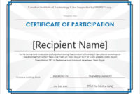 Fresh Certificate Of Participation Template Doc