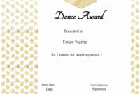 Fresh Dance Certificate Template