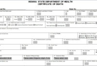 Fresh Death Certificate Template