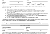 Fresh Dog Vaccination Certificate Template