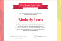 Fresh Employee Recognition Certificates Templates Free