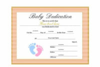 Fresh Free Printable Baby Dedication Certificate Templates