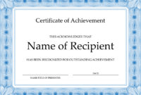 Fresh Free Printable Certificate Of Achievement Template
