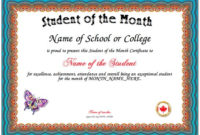 Fresh Free Printable Student Of The Month Certificate Templates
