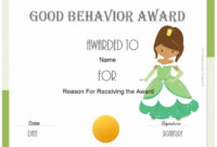 Fresh Good Behaviour Certificate Template 7 Kids Awards