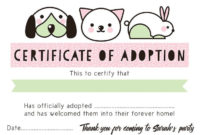 Fresh Kitten Birth Certificate Template