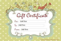 Fresh Massage Gift Certificate Template Free Download