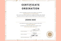 Fresh Ordination Certificate Templates