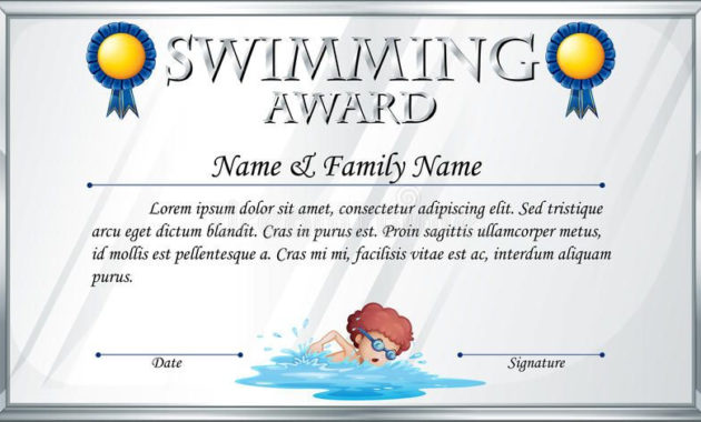 Fresh Swimming Certificate Templates Free
