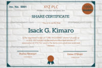 Fresh Template Of Share Certificate