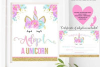 Fresh Unicorn Adoption Certificate Templates