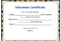 Fresh Volunteer Certificate Template