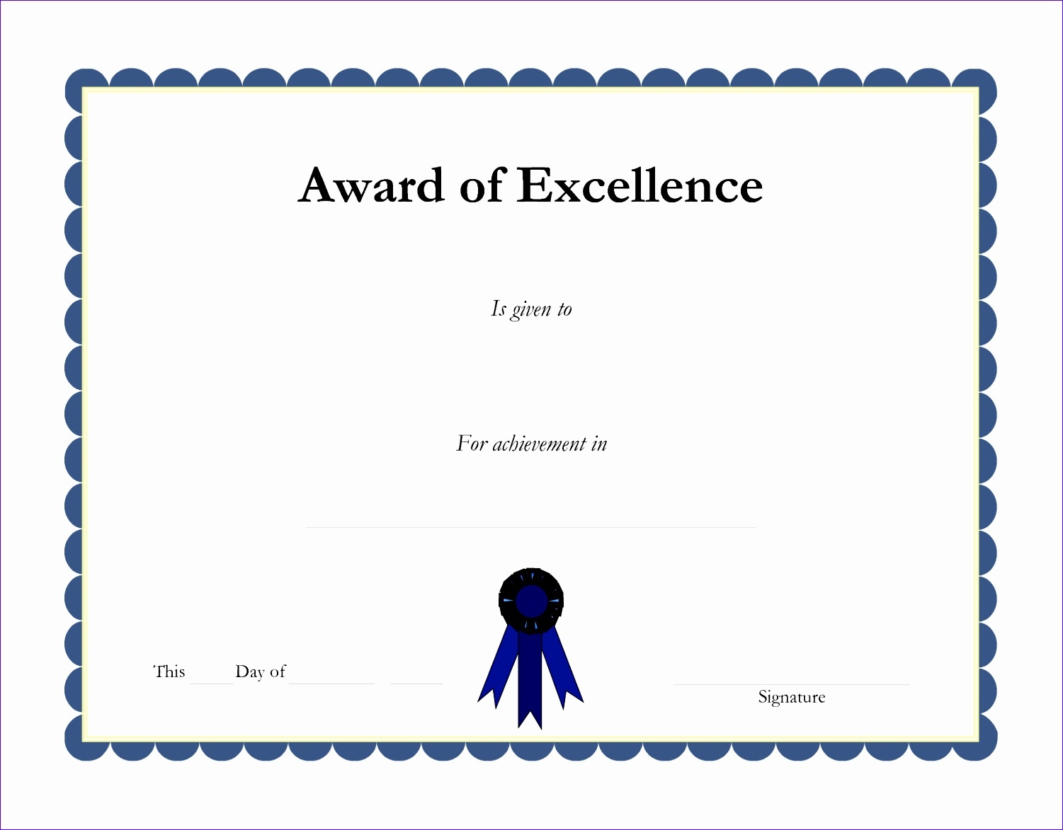 New Academic Excellence Certificate
