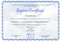 New Baptism Certificate Template Word Free