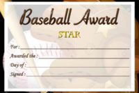 New Baseball Achievement Certificate Templates