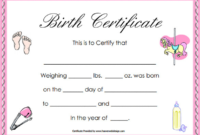 New Birth Certificate Templates For Word