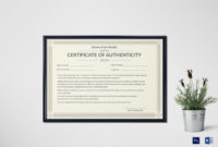 New Certificate Of Authenticity Free Template
