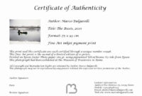 New Certificate Of Authenticity Photography Template