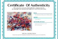 New Certificate Of Authenticity Template