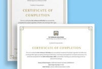 New Certificate Of Construction Completion Template