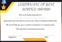 New Certificate Of Service Template Free