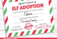 New Elf Adoption Certificate Free Printable