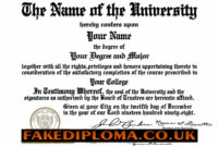 New Fake Diploma Certificate Template