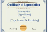 New Free Certificate Of Appreciation Template Downloads
