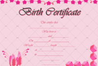 New Girl Birth Certificate Template
