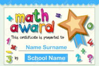 New Math Award Certificate Templates
