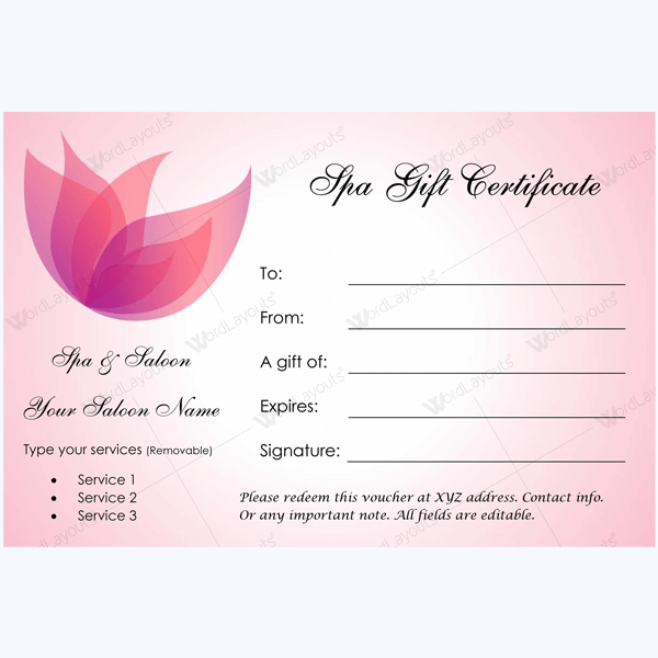 New Nail Gift Certificate Template Free