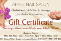 New Nail Salon Gift Certificate
