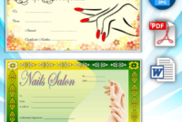 New Nail Salon Gift Certificate Template