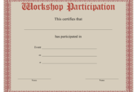 New Participation Certificate Templates Free Download