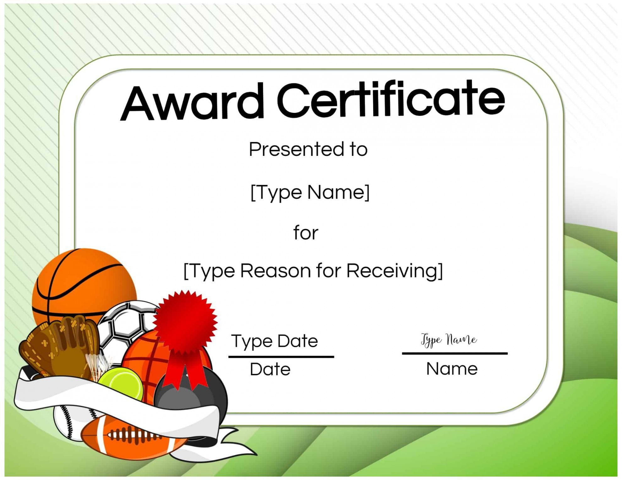 New Player Of The Day Certificate Template