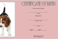 New Puppy Birth Certificate Template