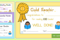 New Reader Award Certificate Templates