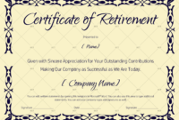 New Retirement Certificate Templates