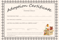 New Stuffed Animal Adoption Certificate Template Free