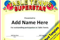 New Table Tennis Certificate Template Free
