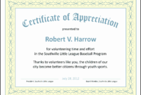 New Template For Certificate Of Appreciation In Microsoft Word