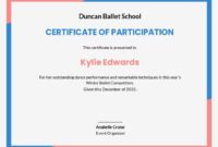 Professional Ballet Certificate Template