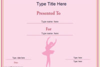 Professional Ballet Certificate Template