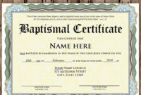 Professional Baptism Certificate Template Word Free