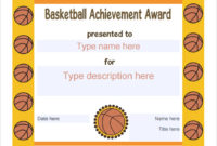 Professional Basketball Certificate Templates